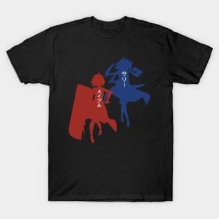 BOFURI Maple and Sally : Anime Characters Figure in Silhouette Design with Her Japanese Name T-Shirt